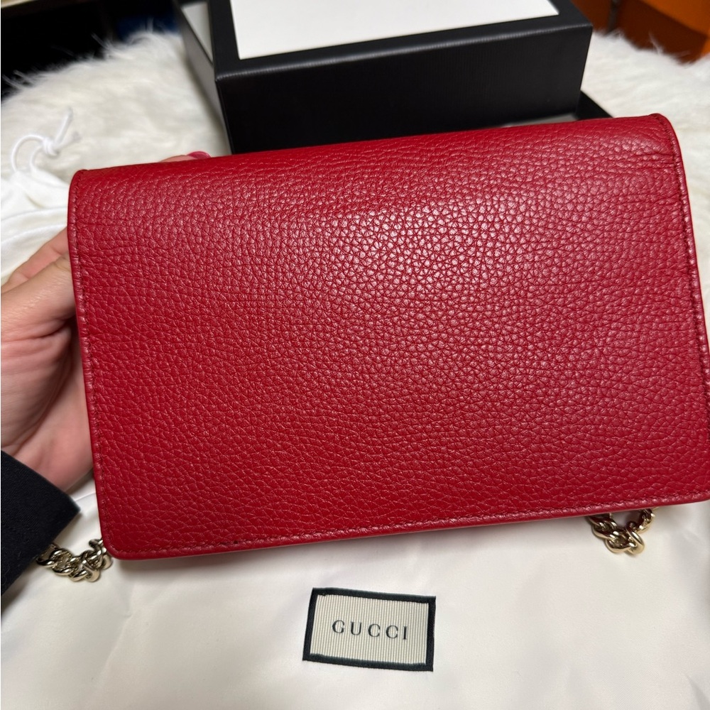 Gucci Interlocking G Soho Red Leather Wallet On C… - image 2
